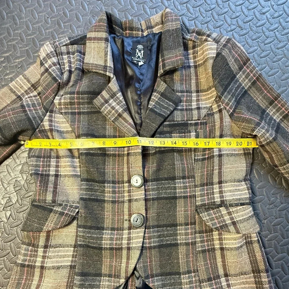 Ashley By 26 International Y2K Brown Plaid Blazer Size XL